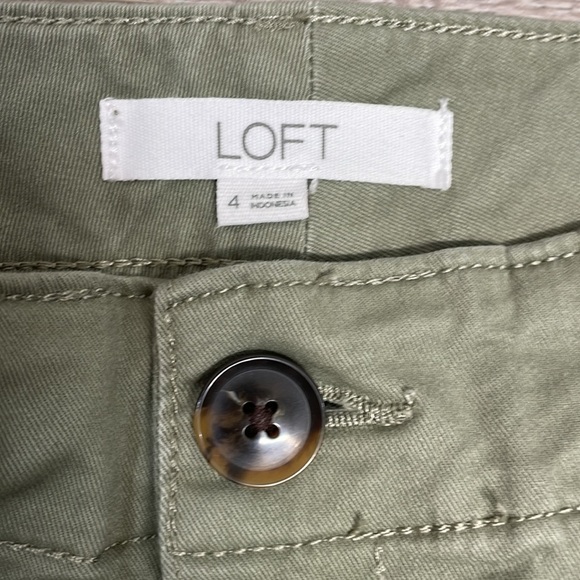 NWOT Loft High Rise Wide Leg Crop Chino Pant Green 4 - Picture 12 of 15